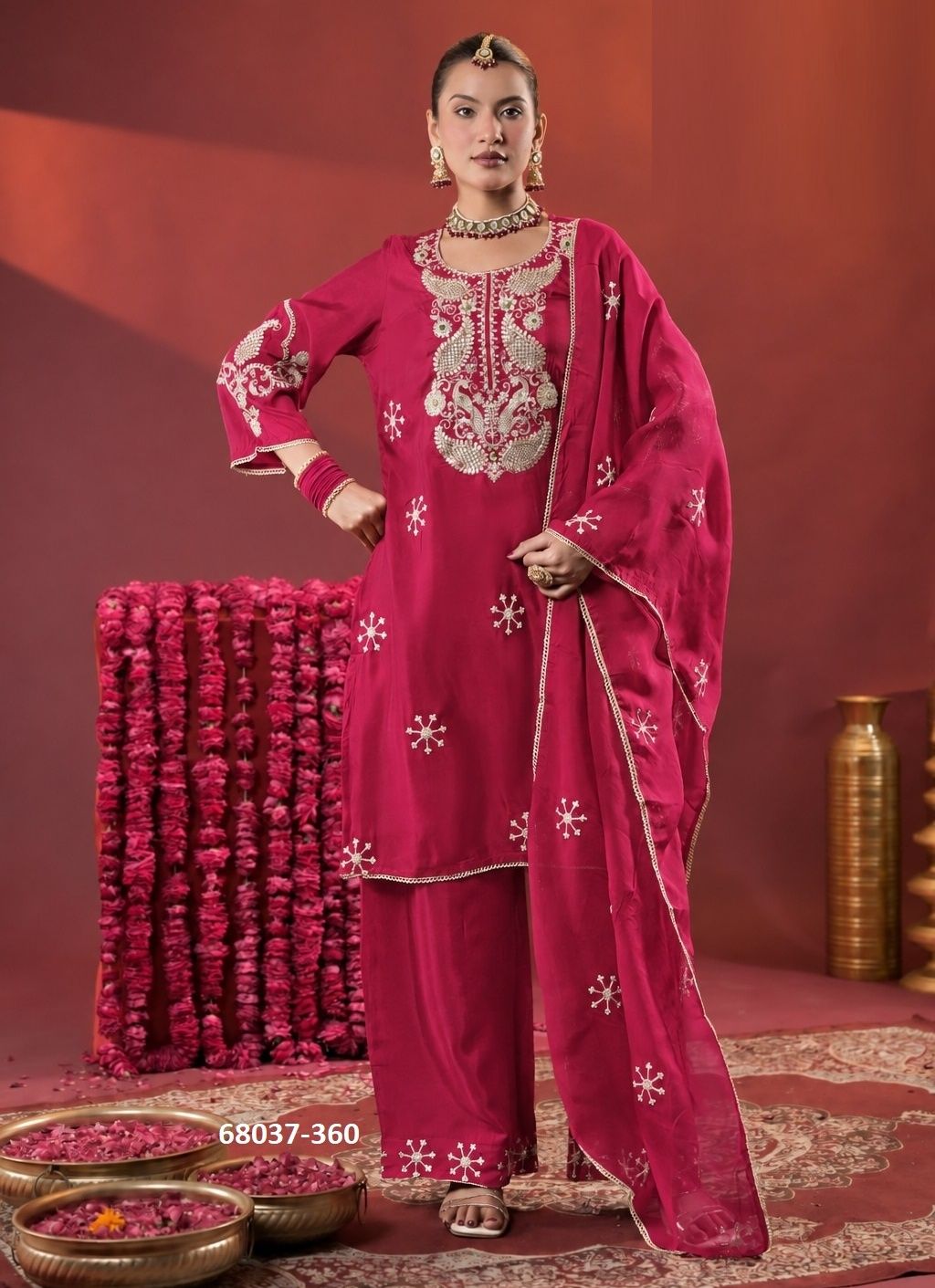 KARWA CHAUTH NOOR - Catalog # 68037 (Set of 4 SIZE-SETS [Readymade Salwar Suits])