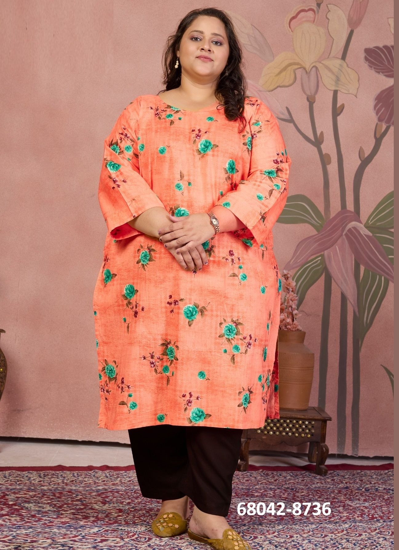 PLUS SIZE - KHUSHBOO - Catalog # 68042 (Set of 4 Readymade Women's Kurtis / Tops) PLUS SIZE - KHUSHBOO - Catalog # 68042 (Set of 4 Readymade Women's Kurtis / Tops)