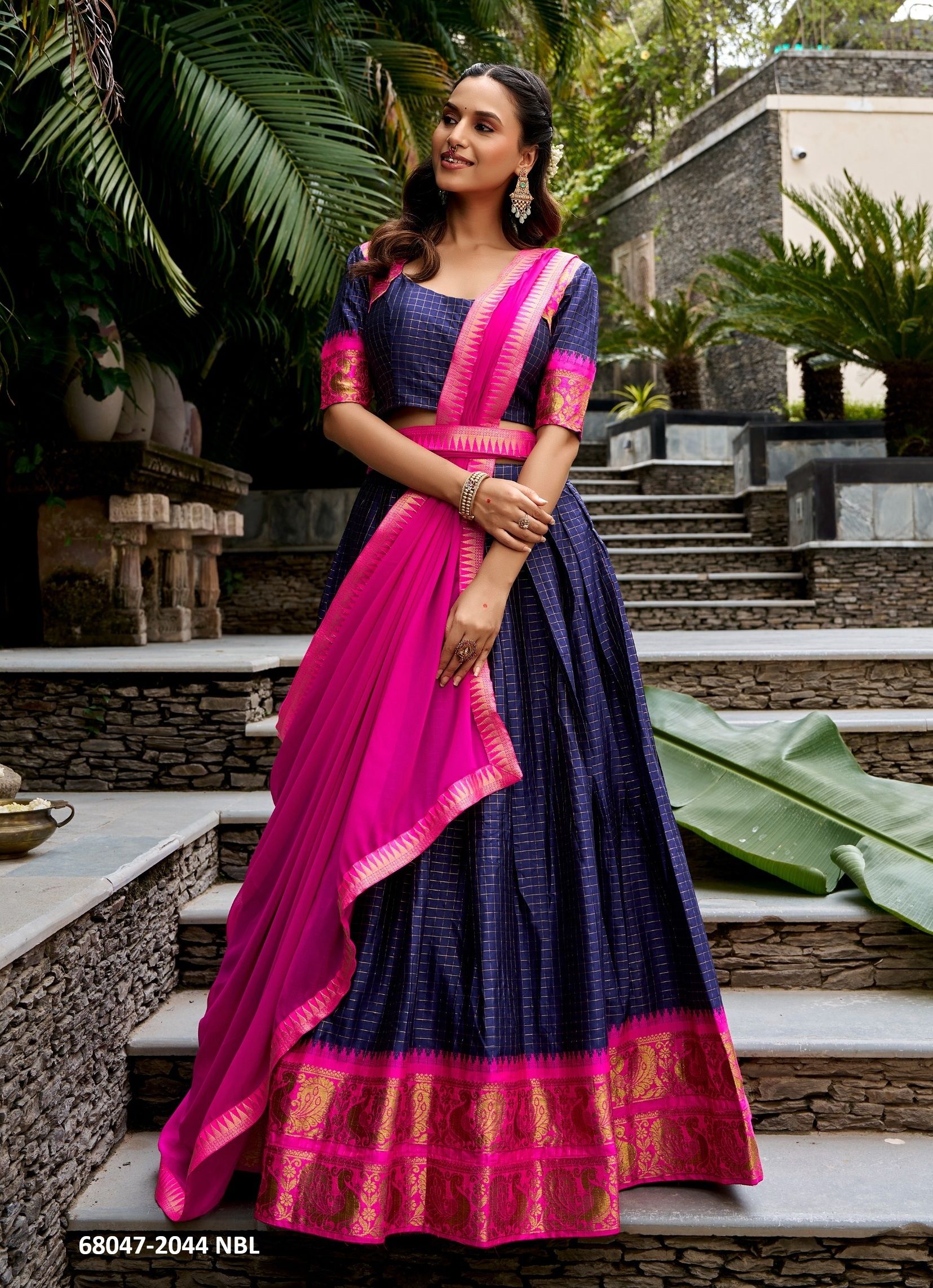 POLY COTTON SOUTH INDIAN STYLE - Catalog # 68047 (Set of 6 Semi-Stitched Lehengas) POLY COTTON SOUTH INDIAN STYLE - Catalog # 68047 (Set of 6 Semi-Stitched Lehengas)
