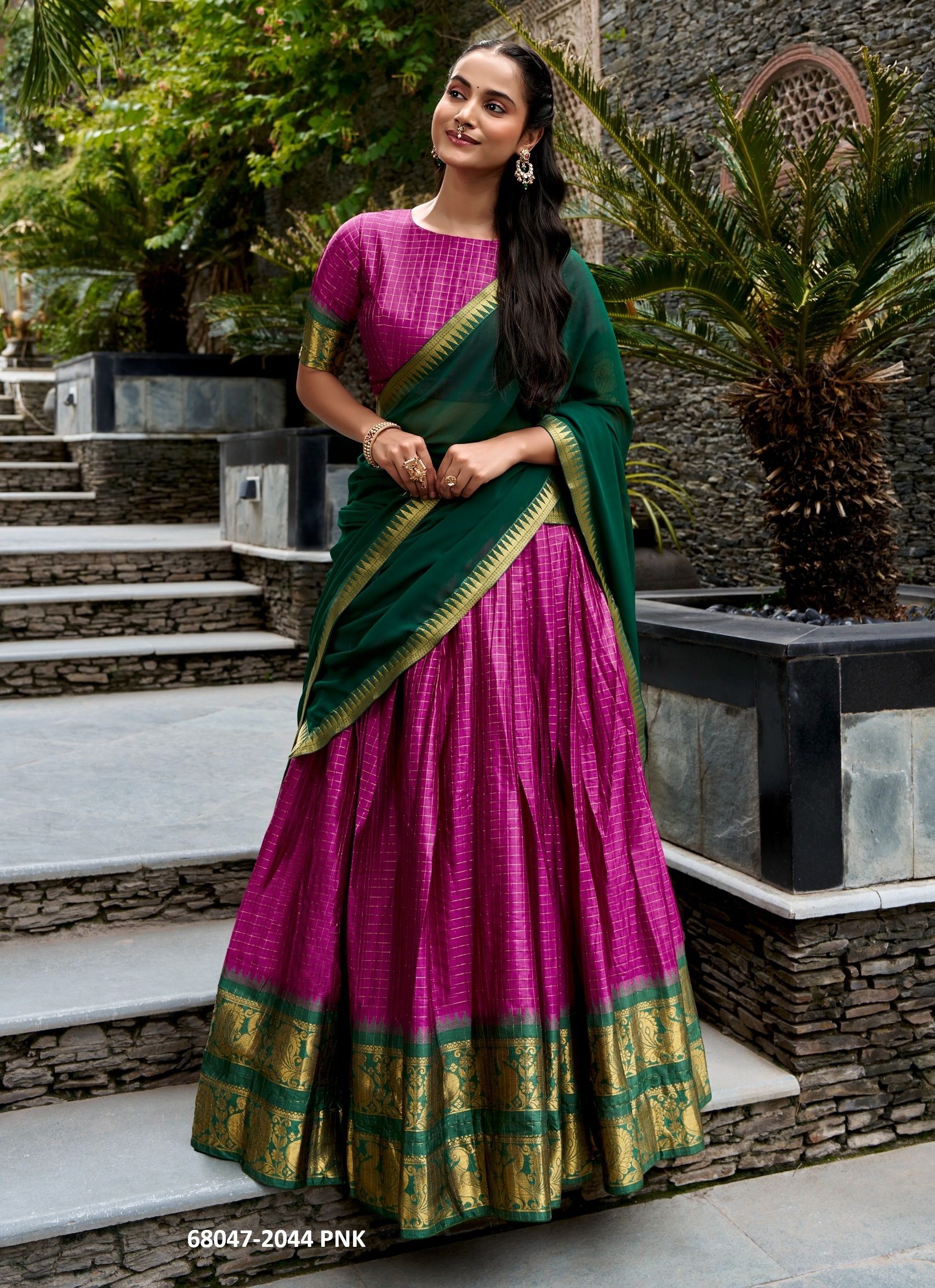 POLY COTTON SOUTH INDIAN STYLE - Catalog # 68047 (Set of 6 Semi-Stitched Lehengas) POLY COTTON SOUTH INDIAN STYLE - Catalog # 68047 (Set of 6 Semi-Stitched Lehengas)