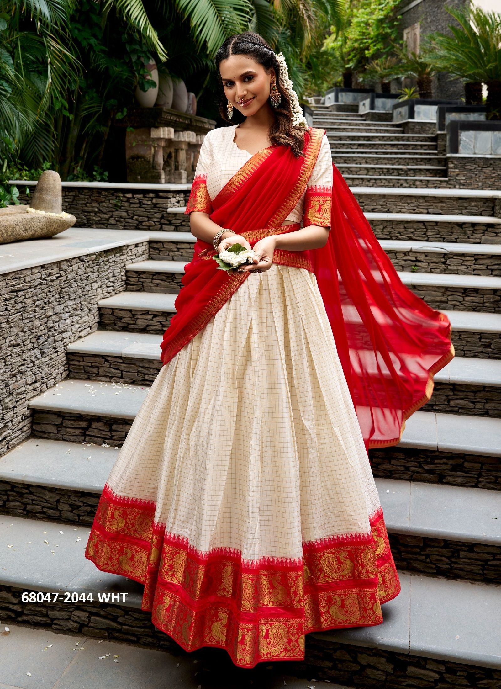 POLY COTTON SOUTH INDIAN STYLE - Catalog # 68047 (Set of 6 Semi-Stitched Lehengas) POLY COTTON SOUTH INDIAN STYLE - Catalog # 68047 (Set of 6 Semi-Stitched Lehengas)