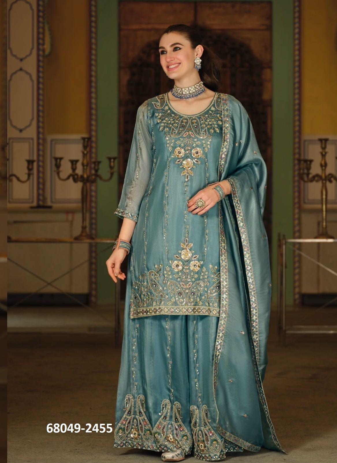 SAMBHAVI - Catalog # 68049 (Set of 3 Readymade Salwar Suits) SAMBHAVI - Catalog # 68049 (Set of 3 Readymade Salwar Suits)