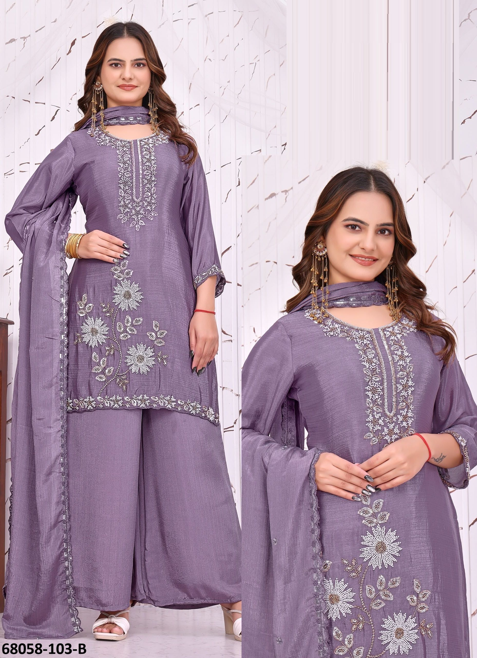 FARSHI 103 - Catalog # 68058 (Set of 4 SIZE-SETS [Readymade Salwar Suits])