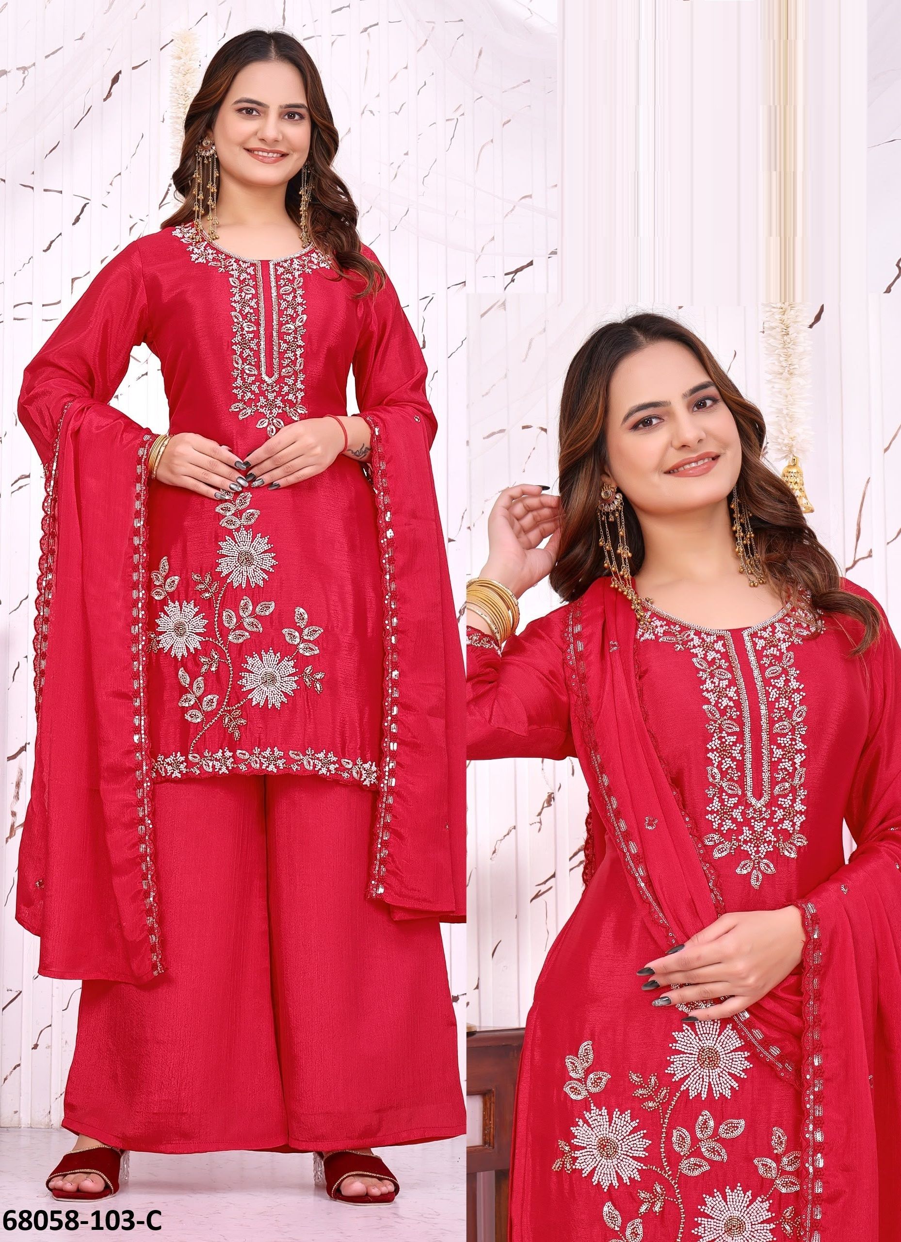 FARSHI 103 - Catalog # 68058 (Set of 4 SIZE-SETS [Readymade Salwar Suits])