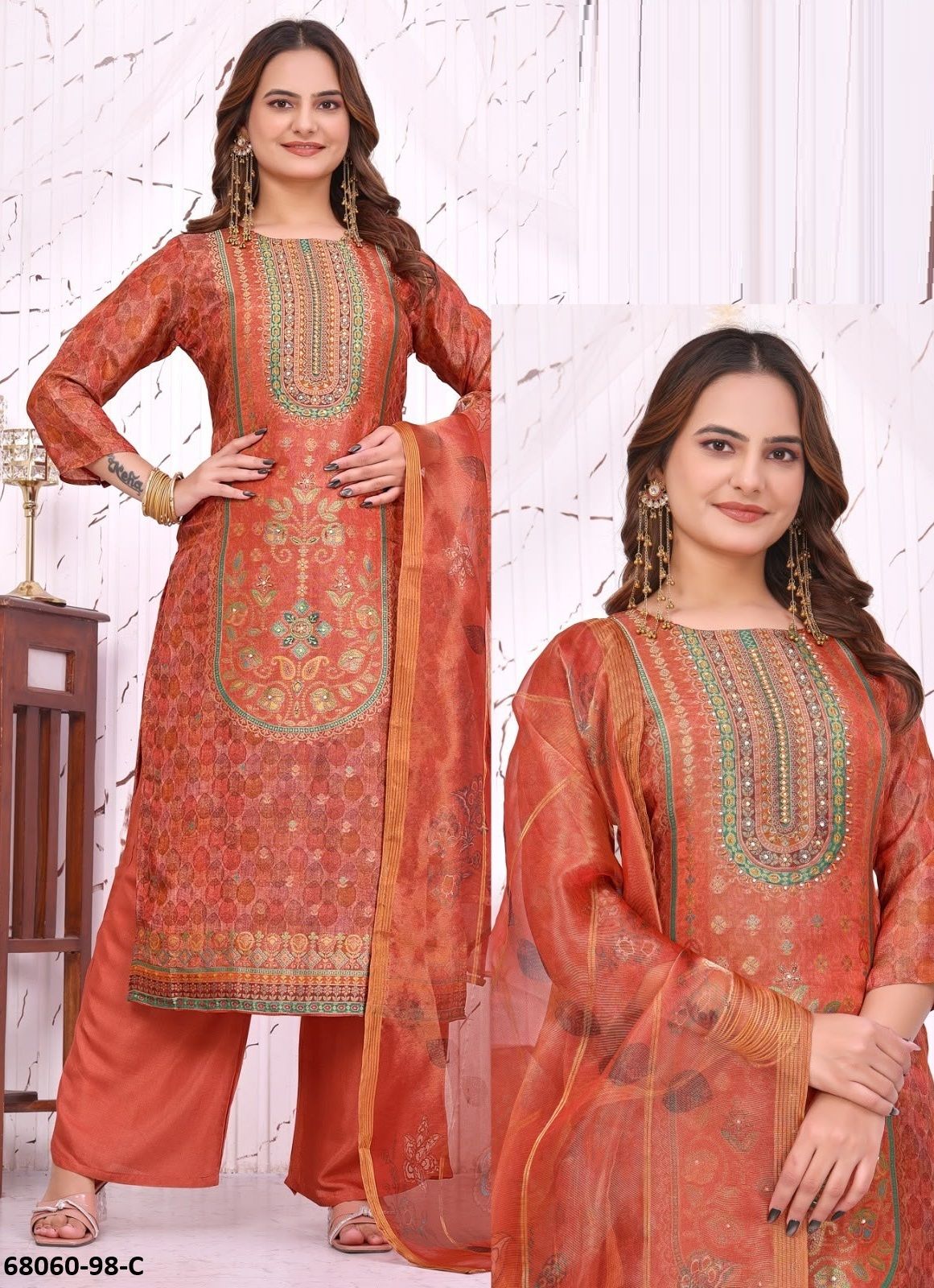 POSTER 98 - Catalog # 68060 (Set of 4 SIZE-SETS [Readymade Salwar Suits])
