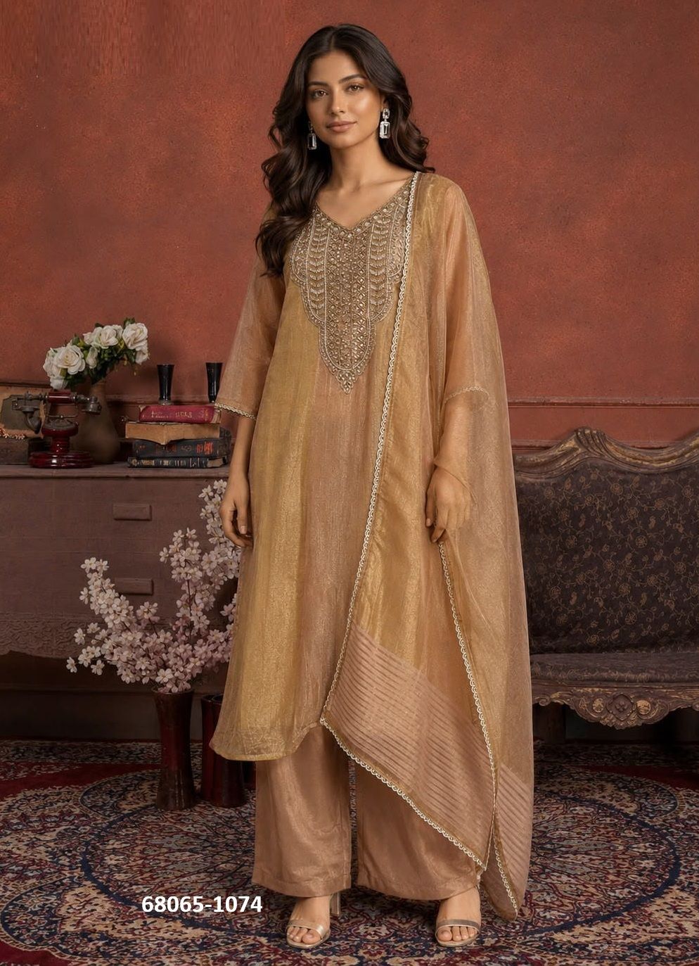 SALSA & BEADS - Catalog # 68065 (Set of 4 SIZE-SETS [Readymade Salwar Suits])