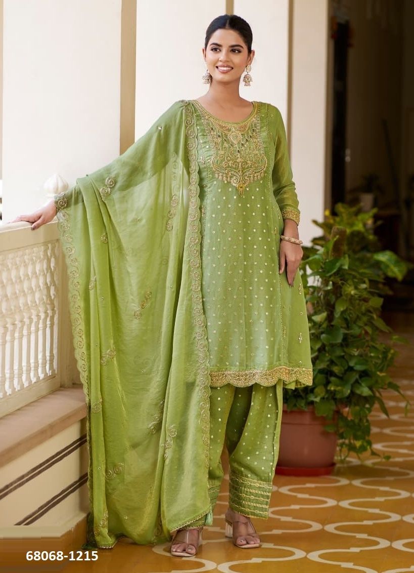 SHRIKHAND - Catalog # 68068 (Set of 4 SIZE-SETS [Readymade Salwar Suits])