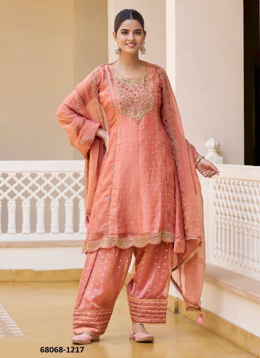 SHRIKHAND - Catalog # 68068 (Set of 4 SIZE-SETS [Readymade Salwar Suits])