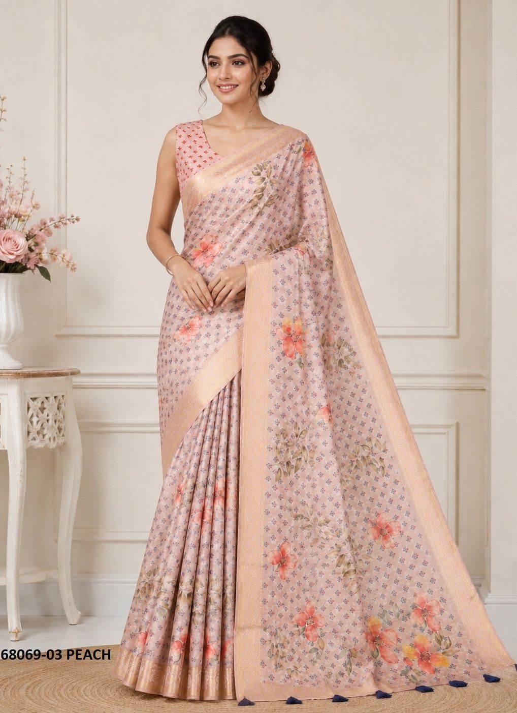 FLORAL KANJIVARAM - Catalog # 68069 (Set of 2 Sarees)