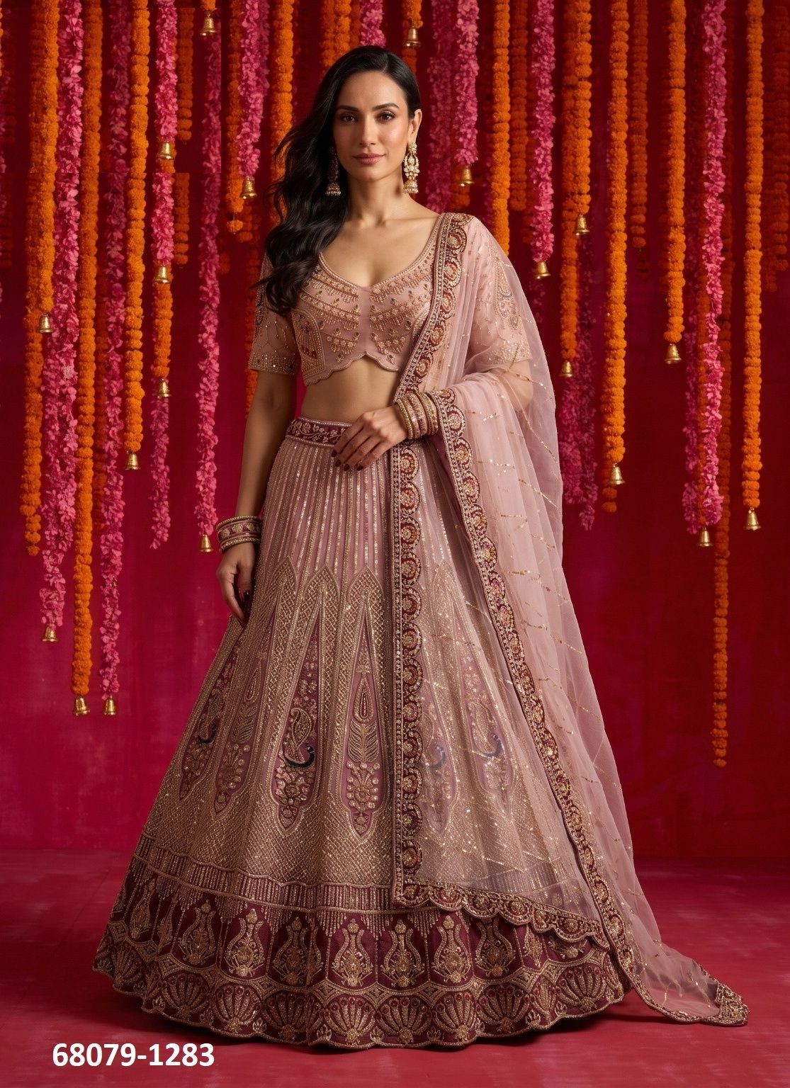 MEMORY - Catalog # 68079 (Set of 6 Semi-Stitched Lehengas) MEMORY - Catalog # 68079 (Set of 6 Semi-Stitched Lehengas)