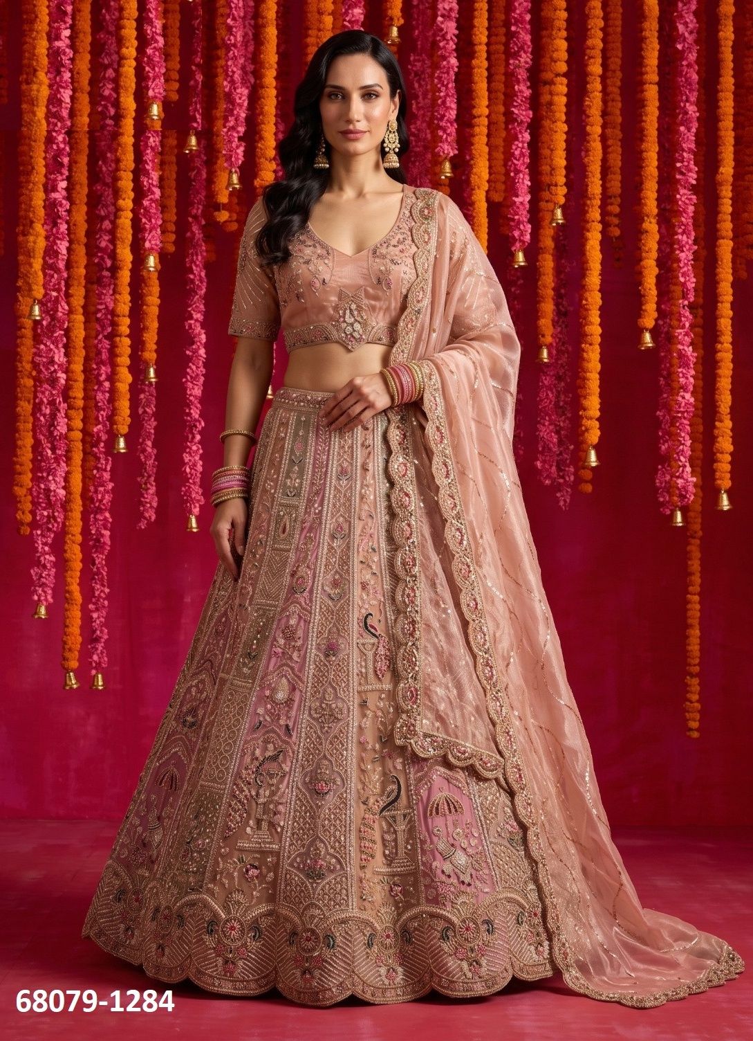 MEMORY - Catalog # 68079 (Set of 6 Semi-Stitched Lehengas) MEMORY - Catalog # 68079 (Set of 6 Semi-Stitched Lehengas)