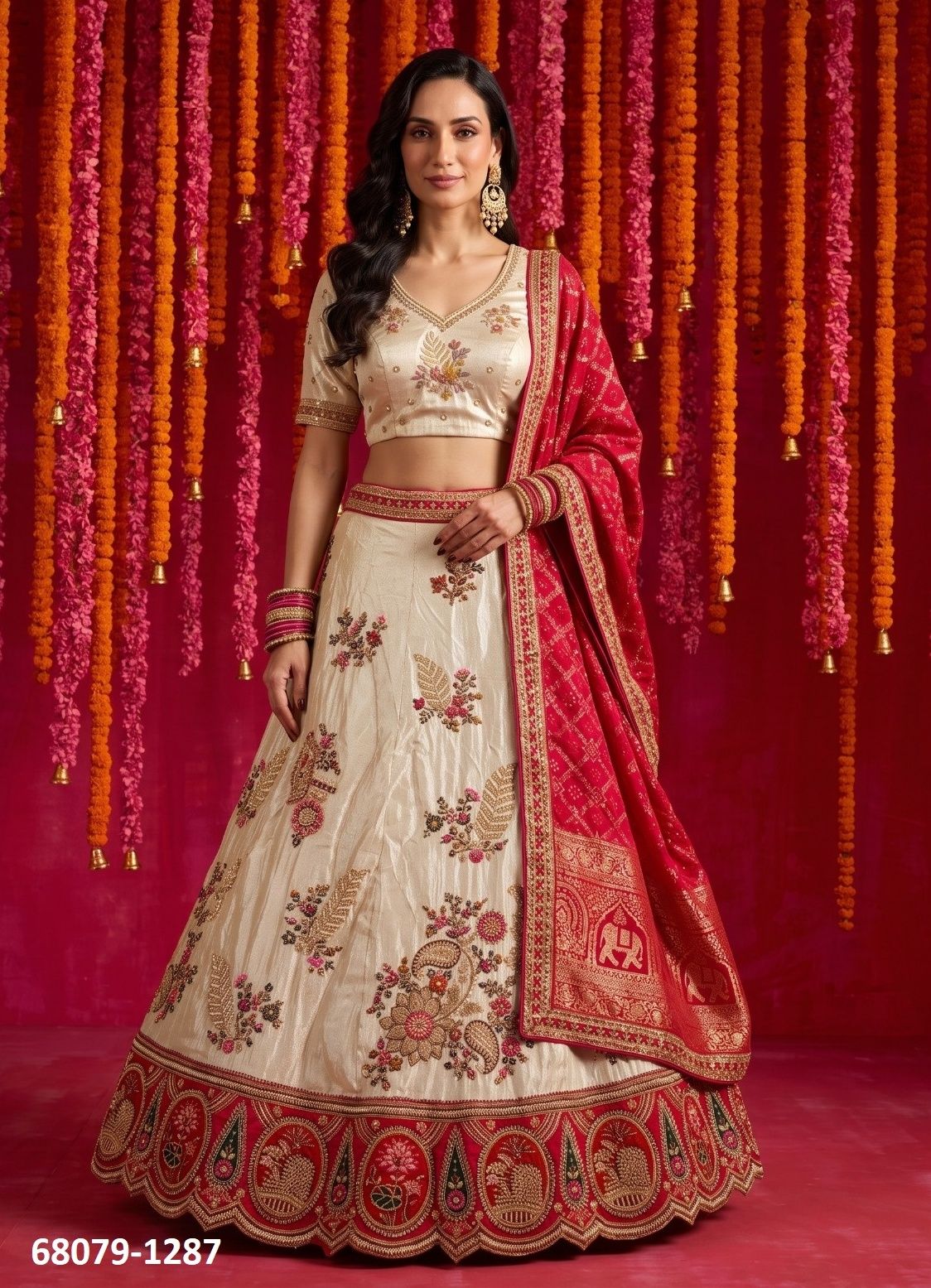 MEMORY - Catalog # 68079 (Set of 6 Semi-Stitched Lehengas) MEMORY - Catalog # 68079 (Set of 6 Semi-Stitched Lehengas)