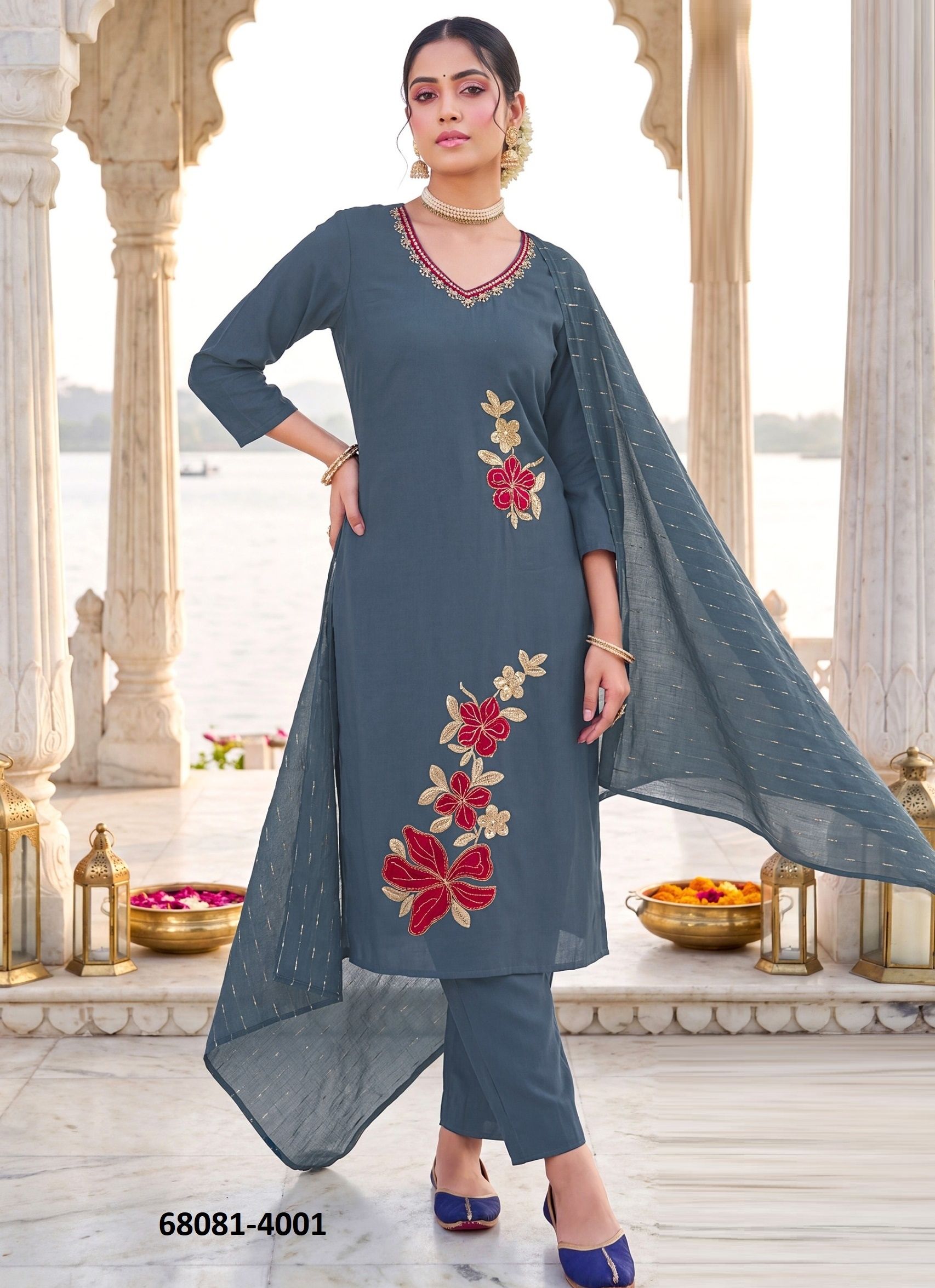 RAAHI 4 - Catalog # 68081 (Set of 6 Readymade Salwar Suits) RAAHI 4 - Catalog # 68081 (Set of 6 Readymade Salwar Suits)