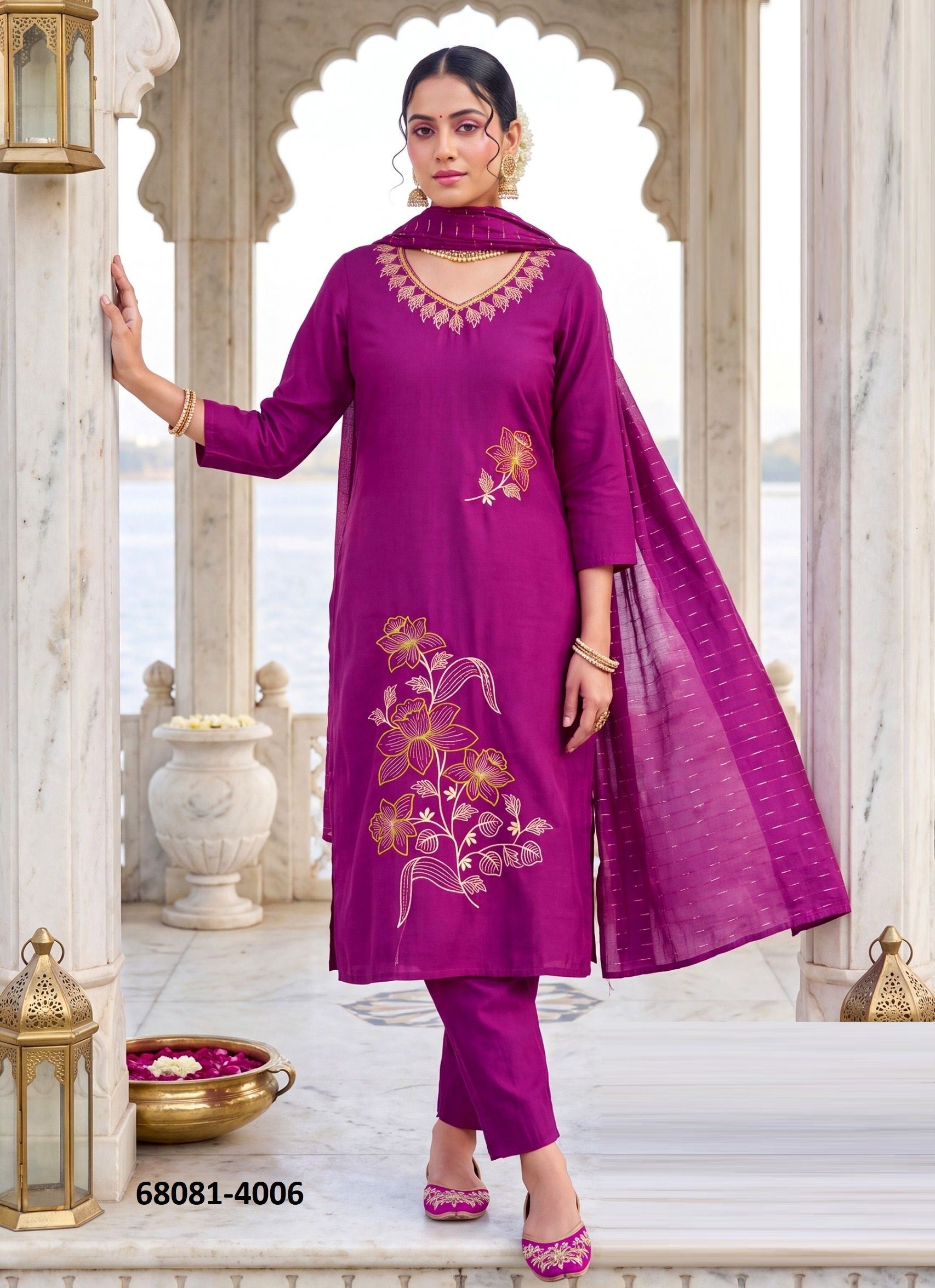 RAAHI 4 - Catalog # 68081 (Set of 6 Readymade Salwar Suits) RAAHI 4 - Catalog # 68081 (Set of 6 Readymade Salwar Suits)