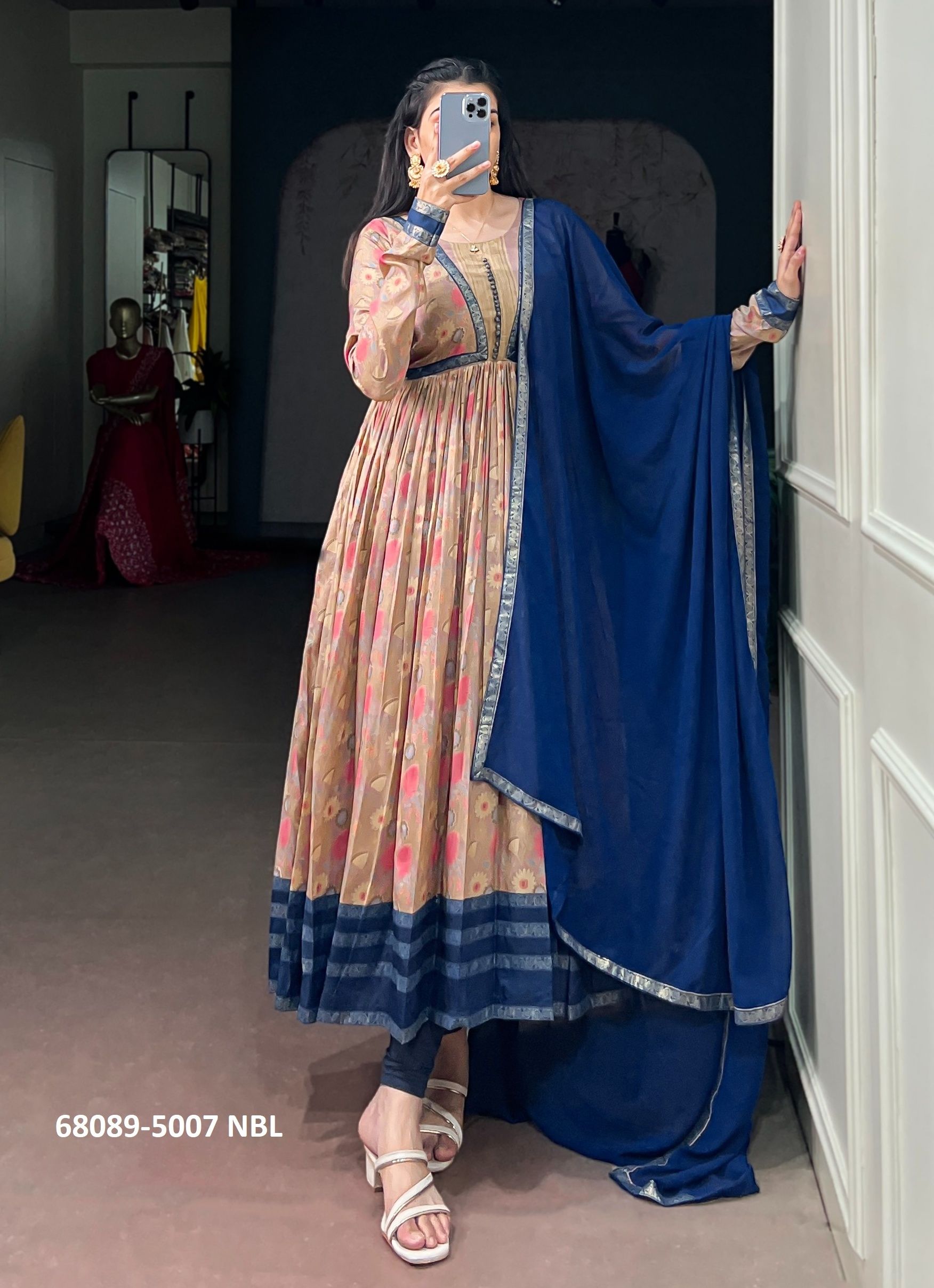 ANARKALI PRINTS - Catalog # 68089 (Set of 4 Readymade Gowns)