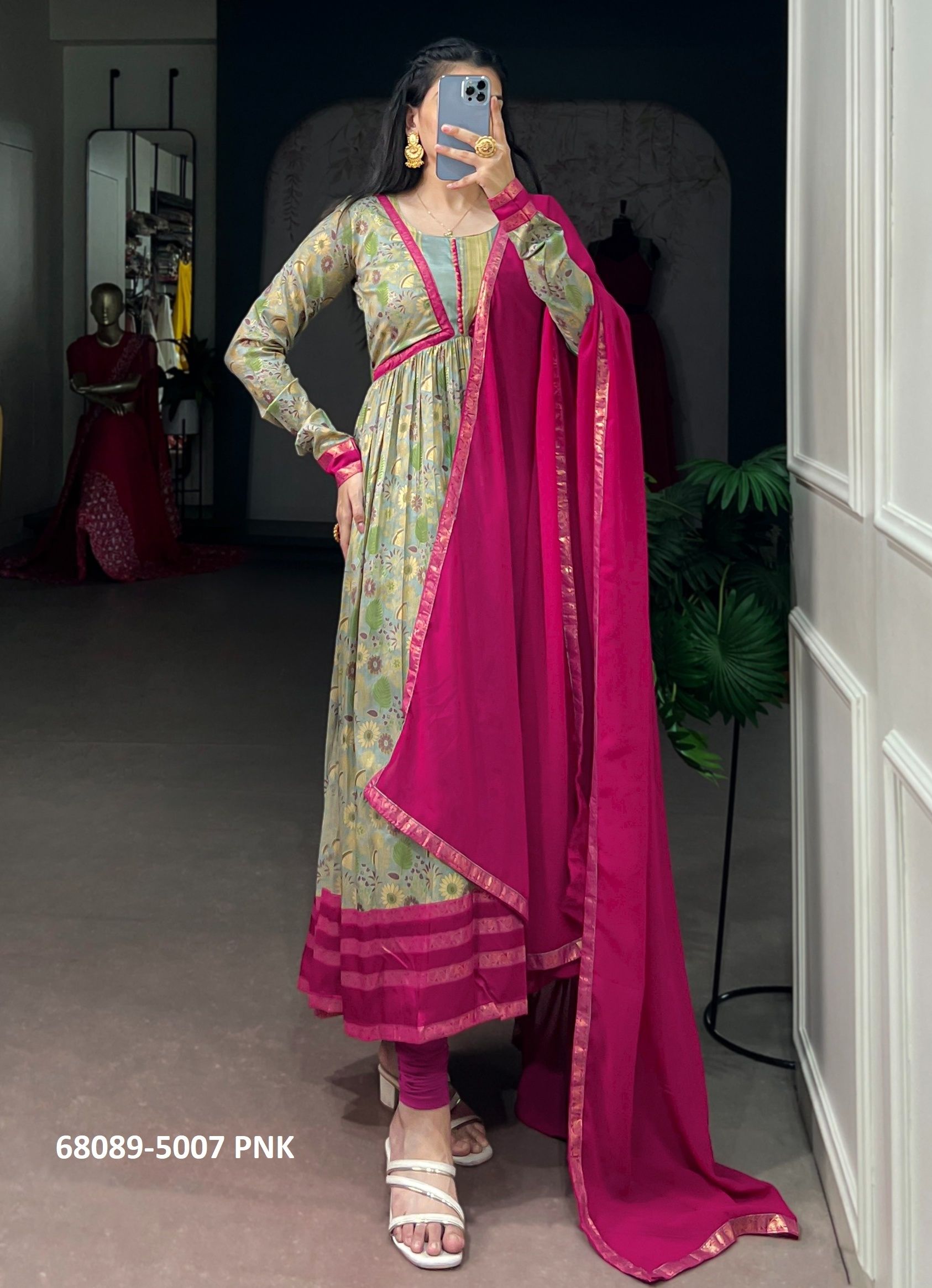 ANARKALI PRINTS - Catalog # 68089 (Set of 4 Readymade Gowns)