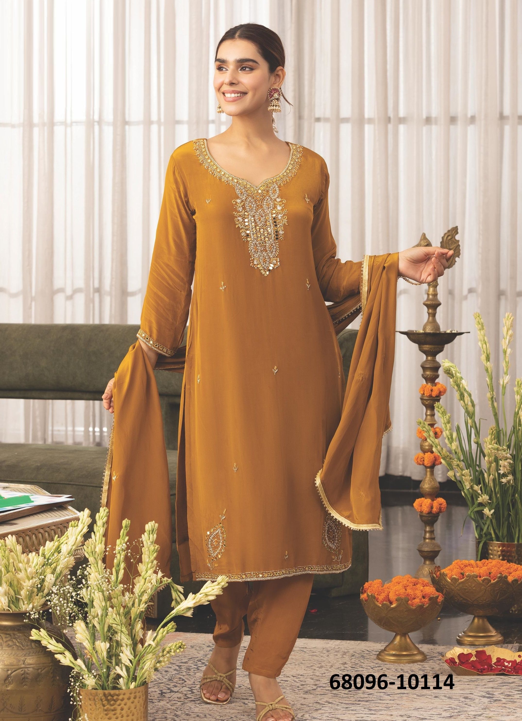 SAAJAN - Catalog # 68096 (Set of 6 Readymade Salwar Suits) SAAJAN - Catalog # 68096 (Set of 6 Readymade Salwar Suits)
