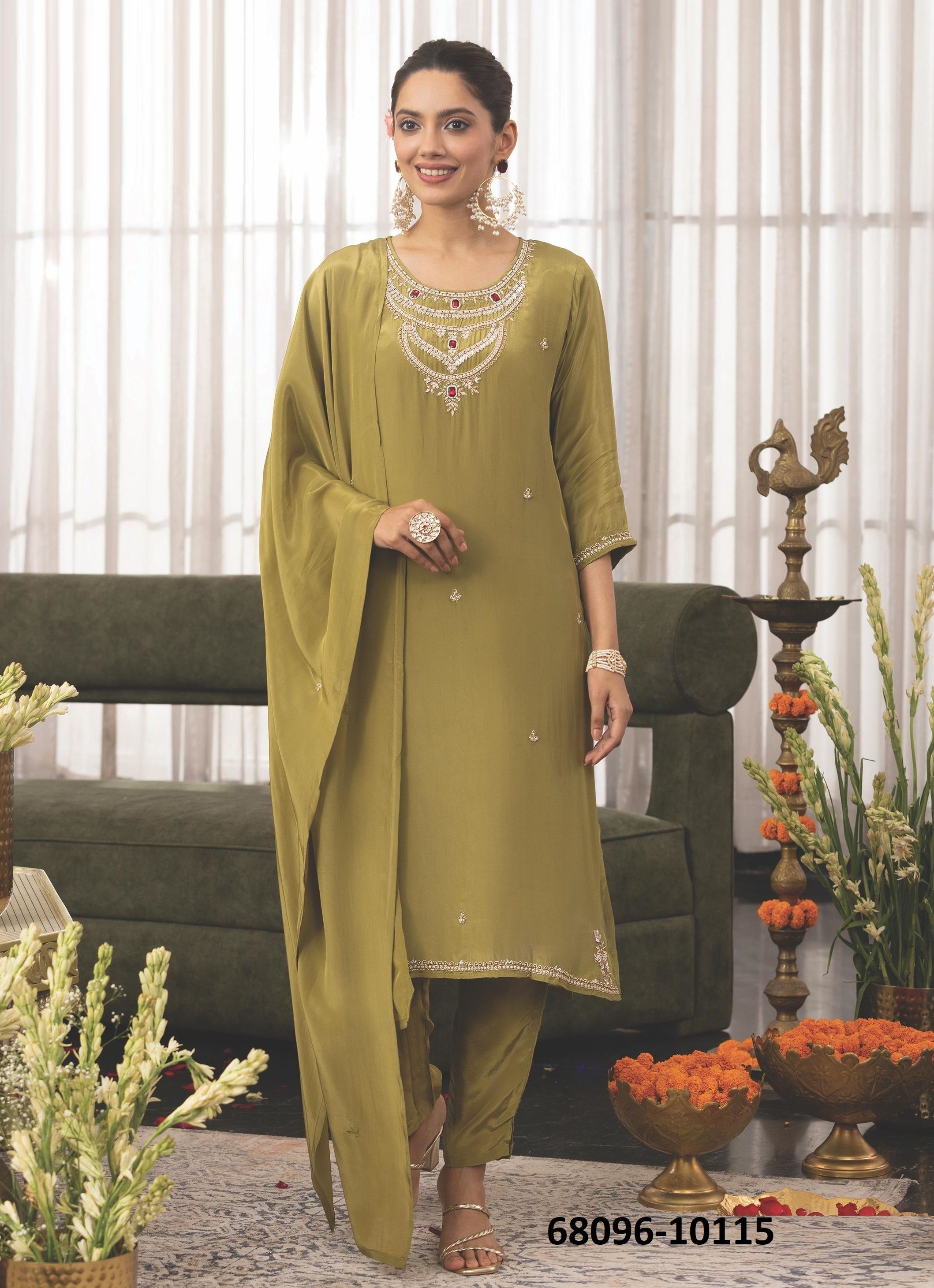 SAAJAN - Catalog # 68096 (Set of 6 Readymade Salwar Suits) SAAJAN - Catalog # 68096 (Set of 6 Readymade Salwar Suits)