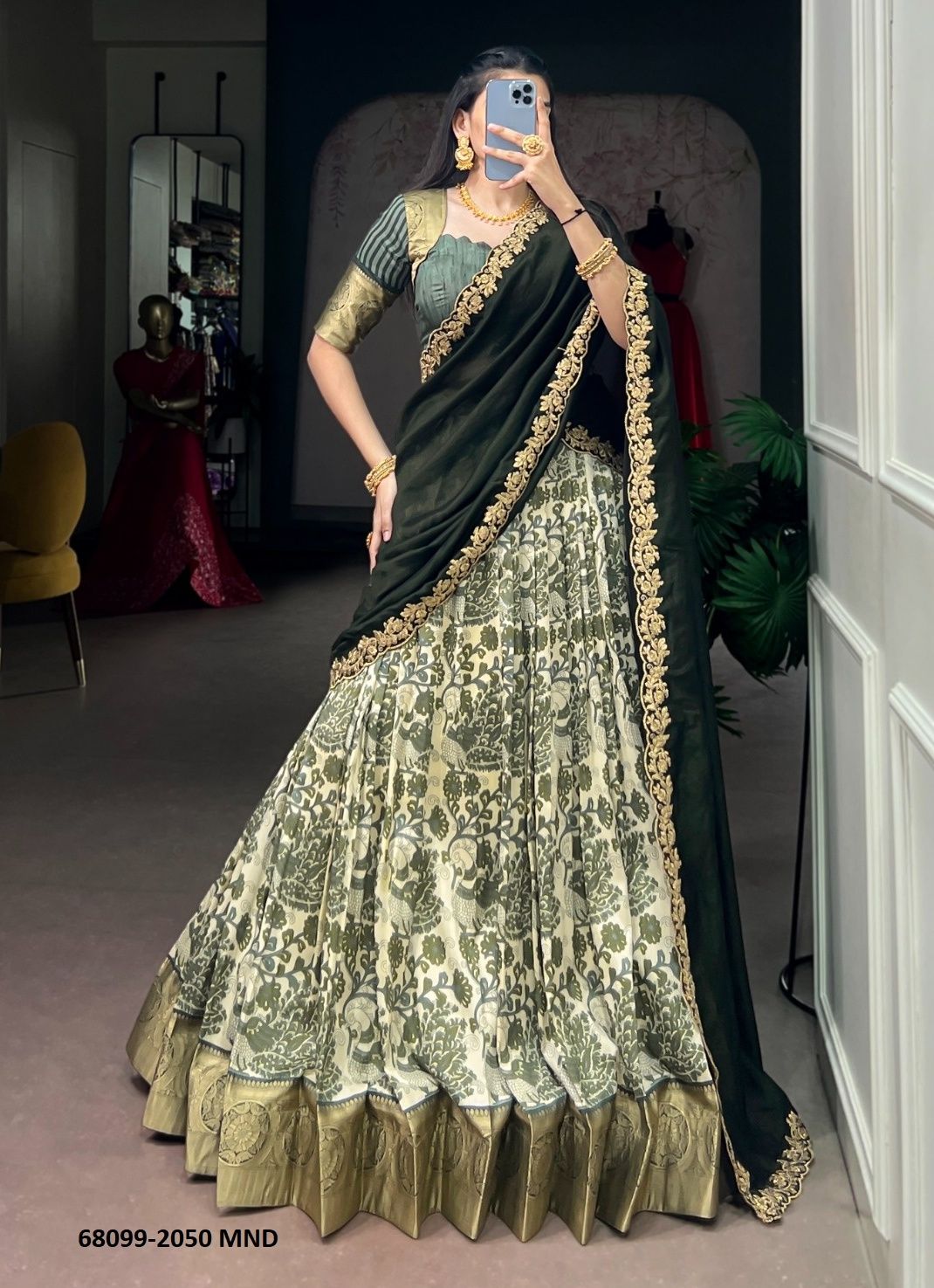 TUSSER FLOWER - Catalog # 68099 (Set of 4 Readymade Lehengas) TUSSER FLOWER - Catalog # 68099 (Set of 4 Readymade Lehengas)