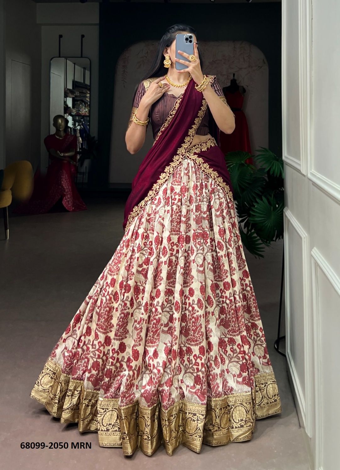 TUSSER FLOWER - Catalog # 68099 (Set of 4 Readymade Lehengas) TUSSER FLOWER - Catalog # 68099 (Set of 4 Readymade Lehengas)