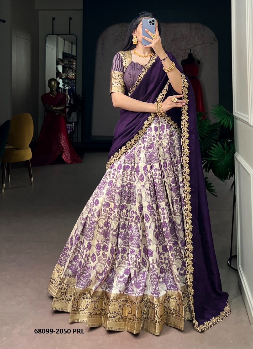 TUSSER FLOWER - Catalog # 68099 (Set of 4 Readymade Lehengas) TUSSER FLOWER - Catalog # 68099 (Set of 4 Readymade Lehengas)