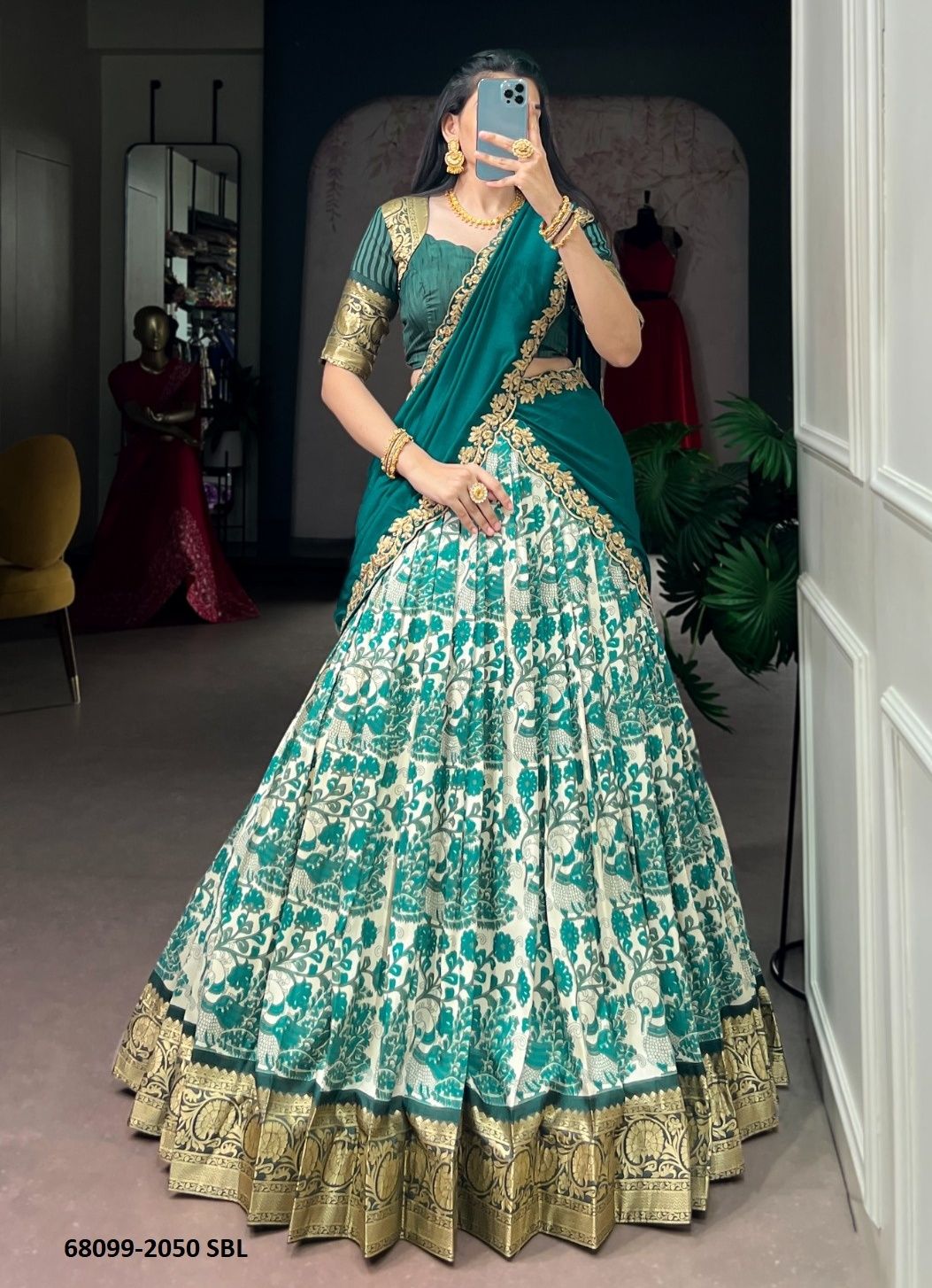 TUSSER FLOWER - Catalog # 68099 (Set of 4 Readymade Lehengas) TUSSER FLOWER - Catalog # 68099 (Set of 4 Readymade Lehengas)