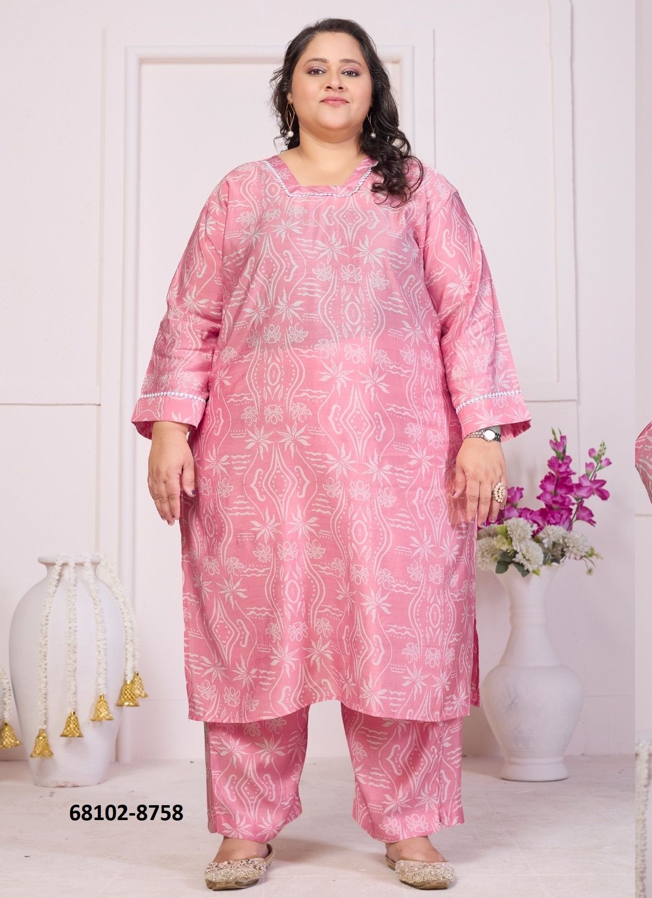 PLUS SIZE CO-ORD SET - SIMANDAR - Catalog # 68102 (Set of 3 Tops With Bottoms)