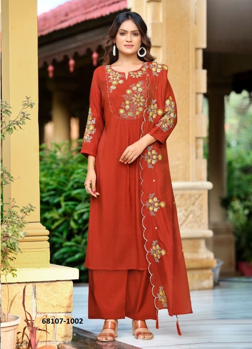 AMERICANO - Catalog # 68107 (Set of 4 Readymade Salwar Suits)