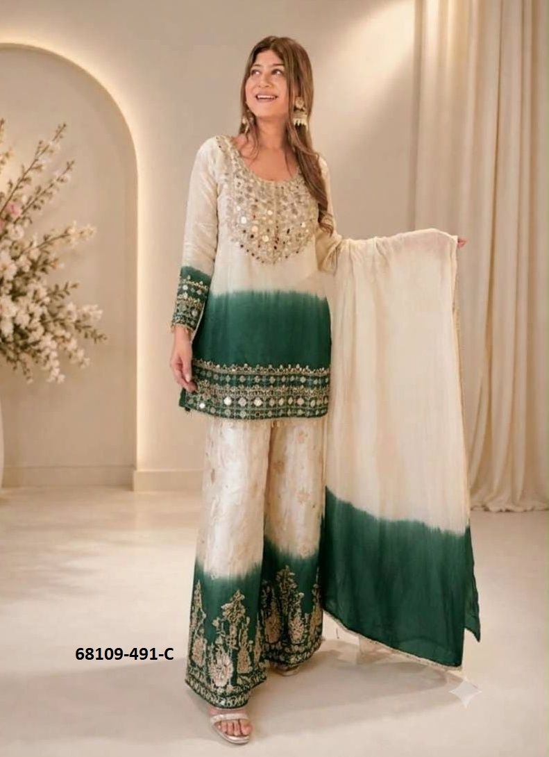 MIRROR & SHADES - Catalog # 68109 (Set of 3 Readymade Salwar Suits) MIRROR & SHADES - Catalog # 68109 (Set of 3 Readymade Salwar Suits)
