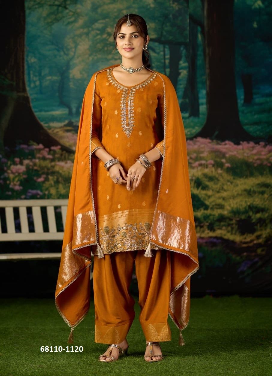 GIRAFFE ORGANZA - Catalog # 68110 (Set of 4 SIZE-SETS [Readymade Salwar Suits])