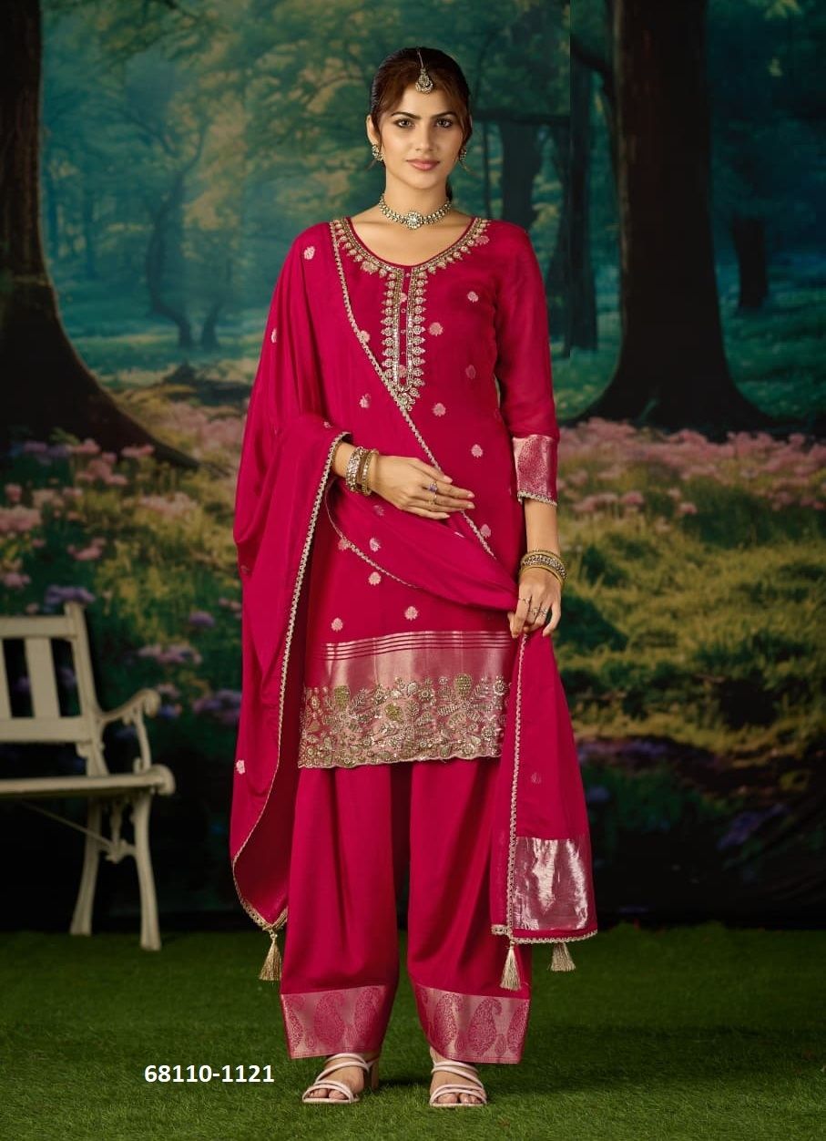 GIRAFFE ORGANZA - Catalog # 68110 (Set of 4 SIZE-SETS [Readymade Salwar Suits])
