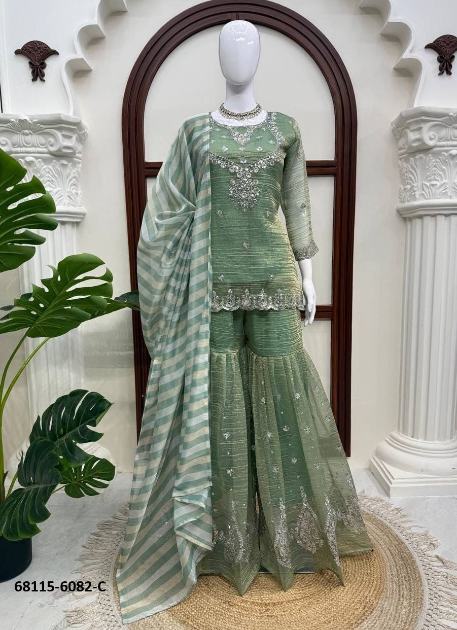 GHARARA THREAD - Catalog # 68115 (Set of 4 Readymade Salwar Suits) GHARARA THREAD - Catalog # 68115 (Set of 4 Readymade Salwar Suits)