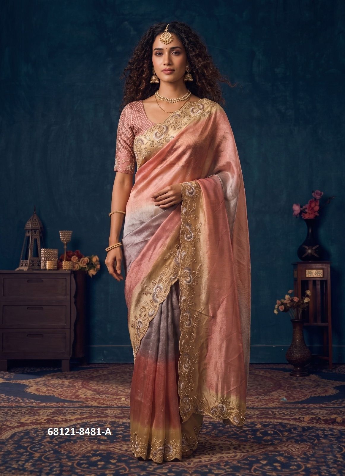ORGANZA MEDLEY - Catalog # 68121 (Set of 5 Sarees) ORGANZA MEDLEY - Catalog # 68121 (Set of 5 Sarees)