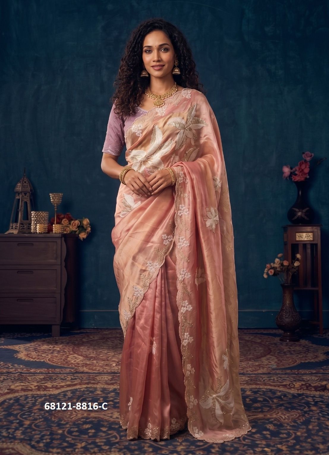 ORGANZA MEDLEY - Catalog # 68121 (Set of 5 Sarees) ORGANZA MEDLEY - Catalog # 68121 (Set of 5 Sarees)