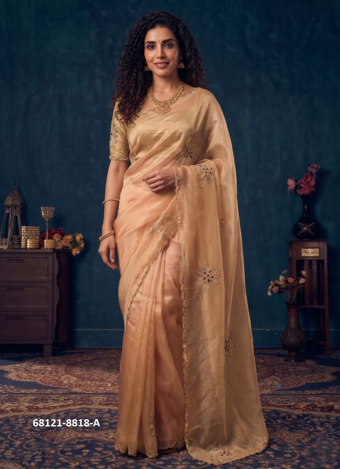 ORGANZA MEDLEY - Catalog # 68121 (Set of 5 Sarees) ORGANZA MEDLEY - Catalog # 68121 (Set of 5 Sarees)