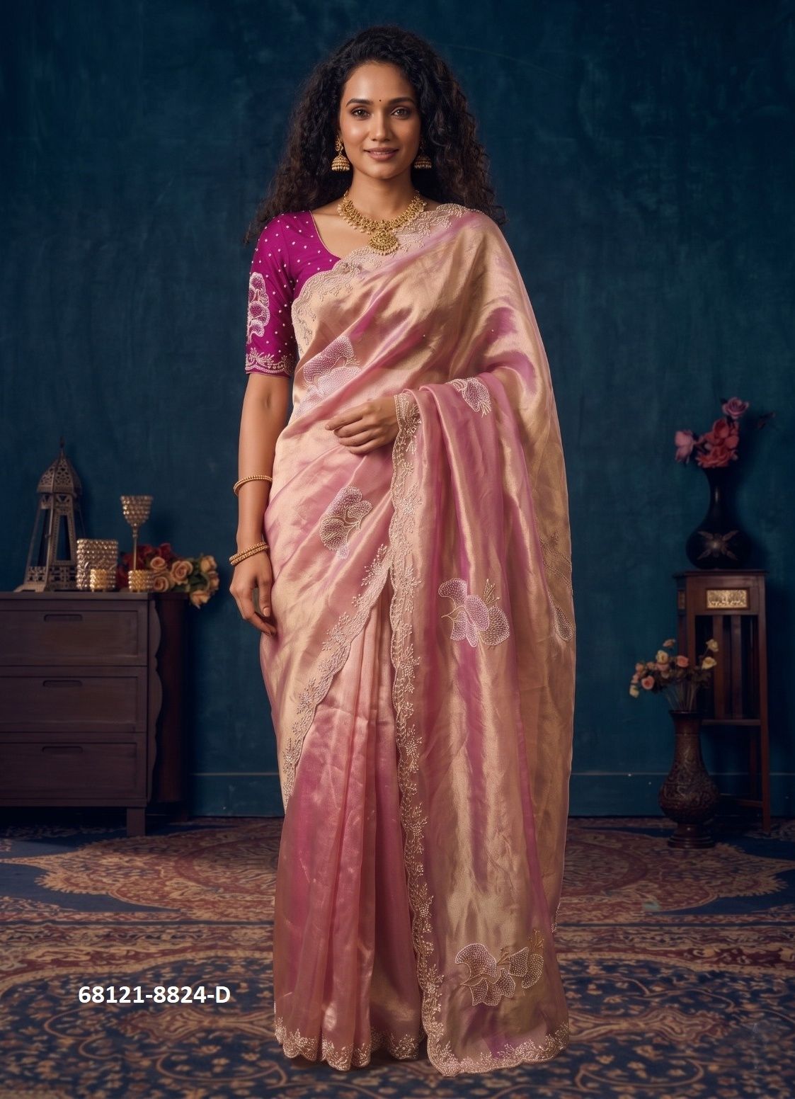 ORGANZA MEDLEY - Catalog # 68121 (Set of 5 Sarees) ORGANZA MEDLEY - Catalog # 68121 (Set of 5 Sarees)