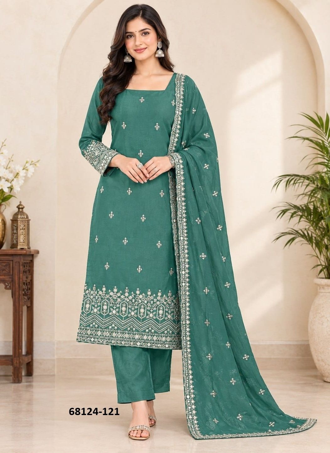 SEQUINS GEORGETTE - Catalog # 68124 (Set of 2 Readymade Salwar Suits) SEQUINS GEORGETTE - Catalog # 68124 (Set of 2 Readymade Salwar Suits)