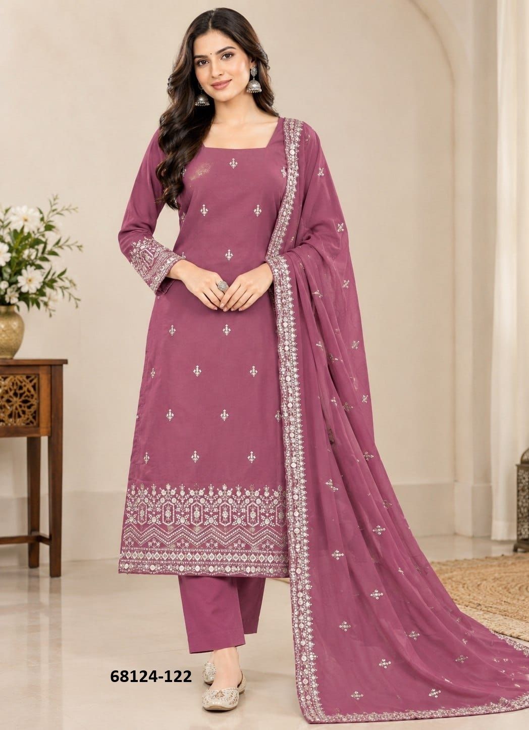 SEQUINS GEORGETTE - Catalog # 68124 (Set of 2 Readymade Salwar Suits) SEQUINS GEORGETTE - Catalog # 68124 (Set of 2 Readymade Salwar Suits)