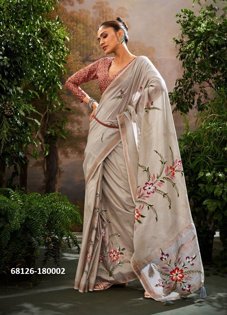 DIGITAL IN LINEN DIGITAL - Catalog # 68126 (Set of 6 Sarees) DIGITAL IN LINEN DIGITAL - Catalog # 68126 (Set of 6 Sarees)