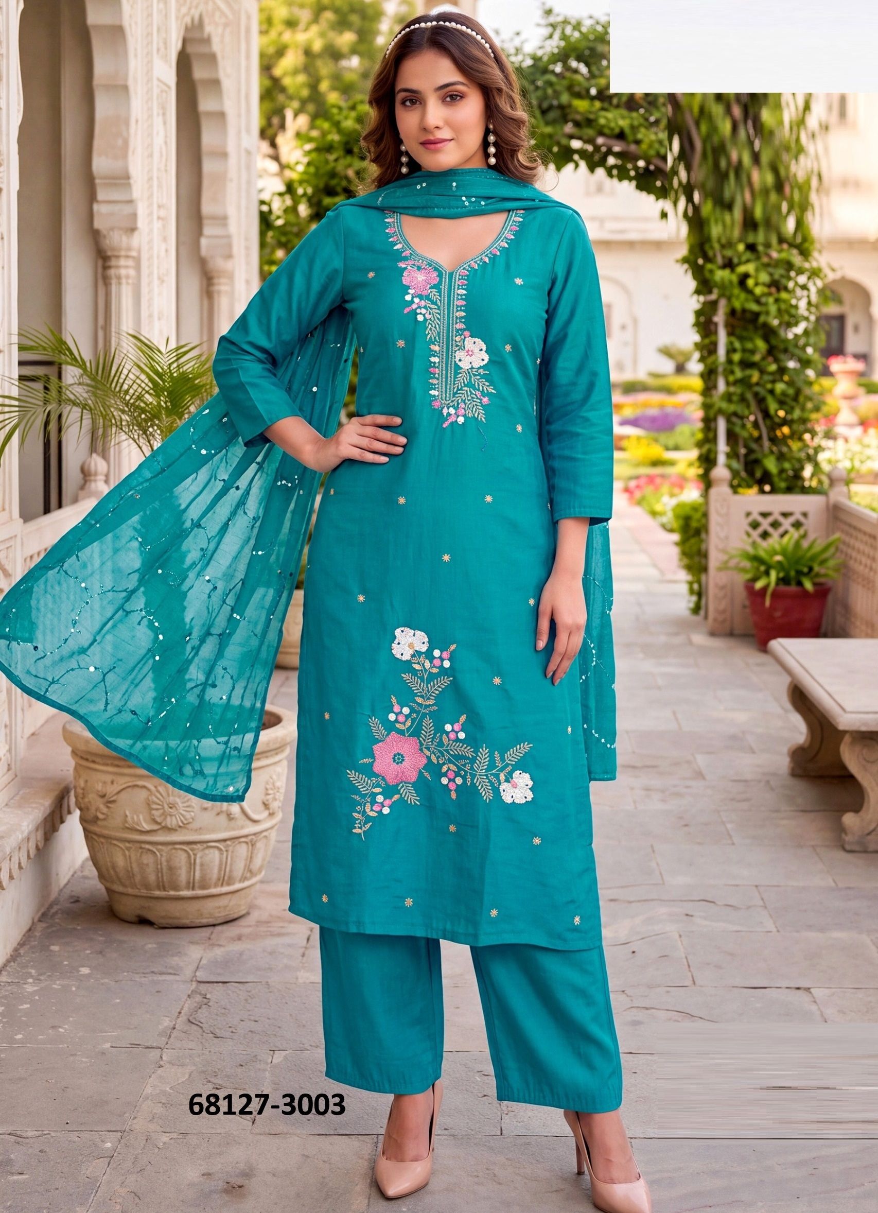CURLY TALES - Catalog # 68127 (Set of 8 Readymade Salwar Suits)