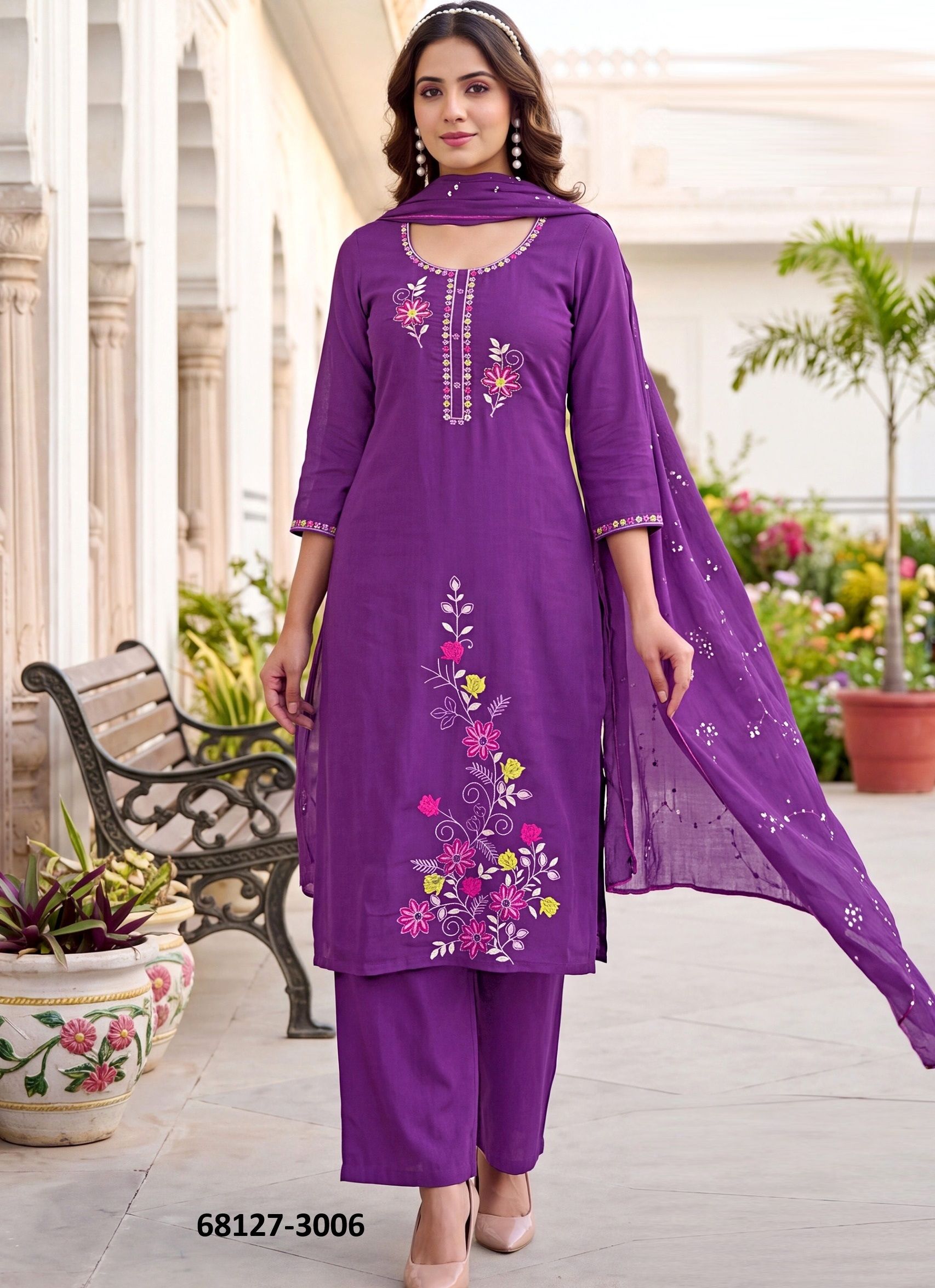 CURLY TALES - Catalog # 68127 (Set of 8 Readymade Salwar Suits)