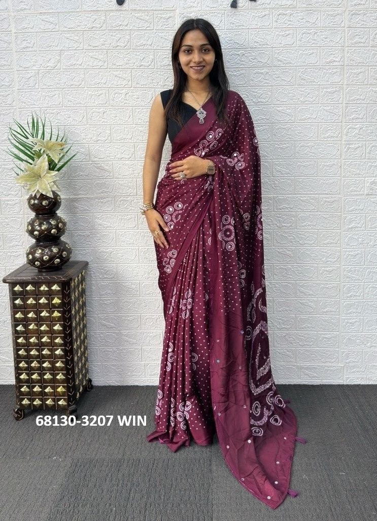MIRROR & SATIN - Catalog # 68130 (Set of 5 Sarees)