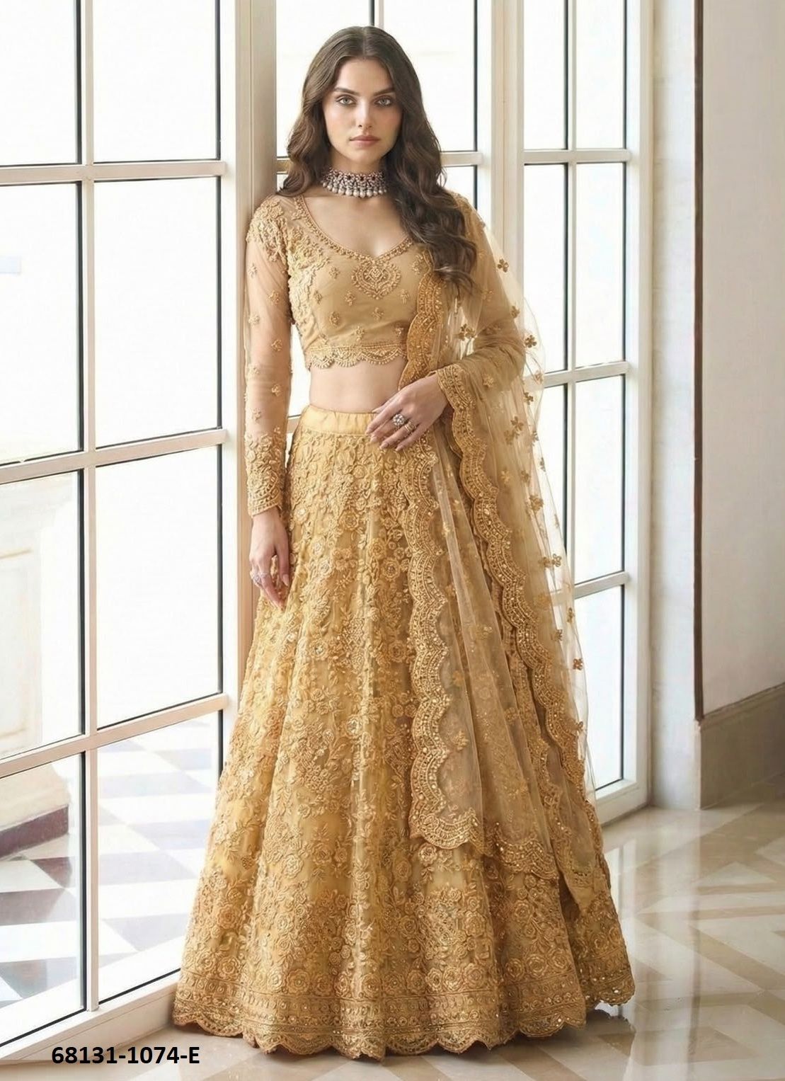 GOLDEN BIRD - Catalog # 68131 (Set of 6 Semi-Stitched Lehengas) GOLDEN BIRD - Catalog # 68131 (Set of 6 Semi-Stitched Lehengas)