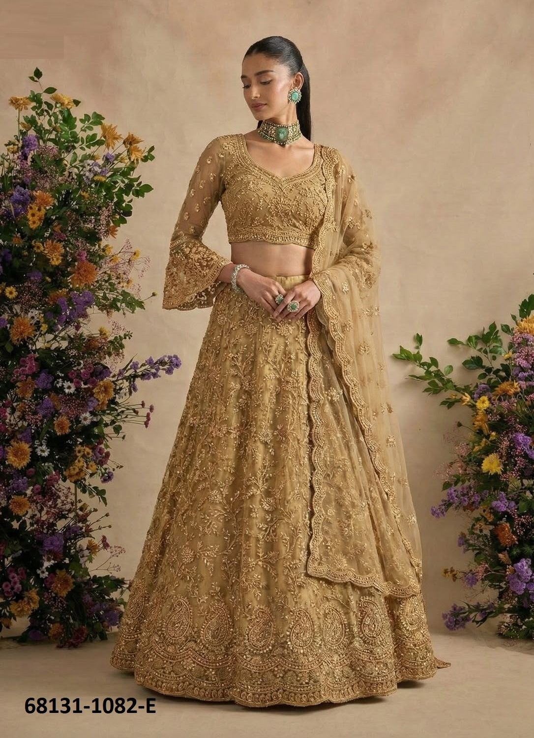 GOLDEN BIRD - Catalog # 68131 (Set of 6 Semi-Stitched Lehengas) GOLDEN BIRD - Catalog # 68131 (Set of 6 Semi-Stitched Lehengas)