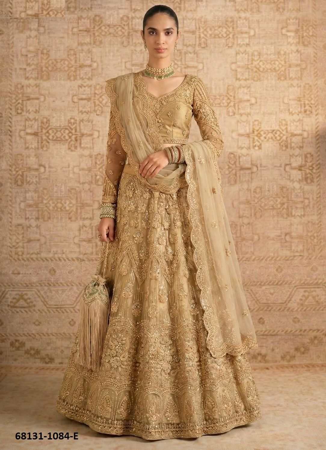 GOLDEN BIRD - Catalog # 68131 (Set of 6 Semi-Stitched Lehengas) GOLDEN BIRD - Catalog # 68131 (Set of 6 Semi-Stitched Lehengas)