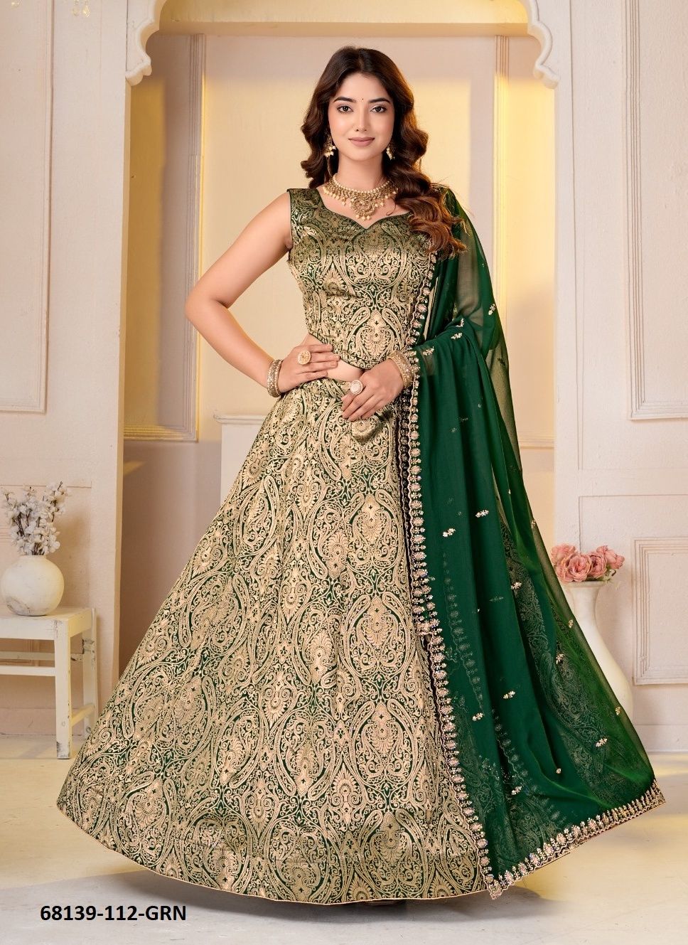 SHUBH MILAN - Catalog # 68139 (Set of 4 Semi-Stitched Lehengas) SHUBH MILAN - Catalog # 68139 (Set of 4 Semi-Stitched Lehengas)