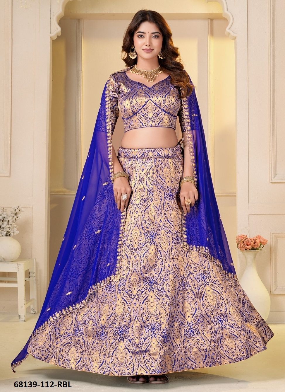 SHUBH MILAN - Catalog # 68139 (Set of 4 Semi-Stitched Lehengas) SHUBH MILAN - Catalog # 68139 (Set of 4 Semi-Stitched Lehengas)