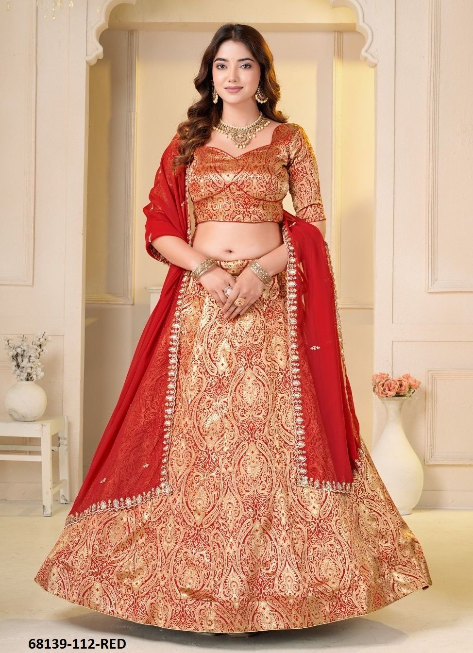 SHUBH MILAN - Catalog # 68139 (Set of 4 Semi-Stitched Lehengas) SHUBH MILAN - Catalog # 68139 (Set of 4 Semi-Stitched Lehengas)