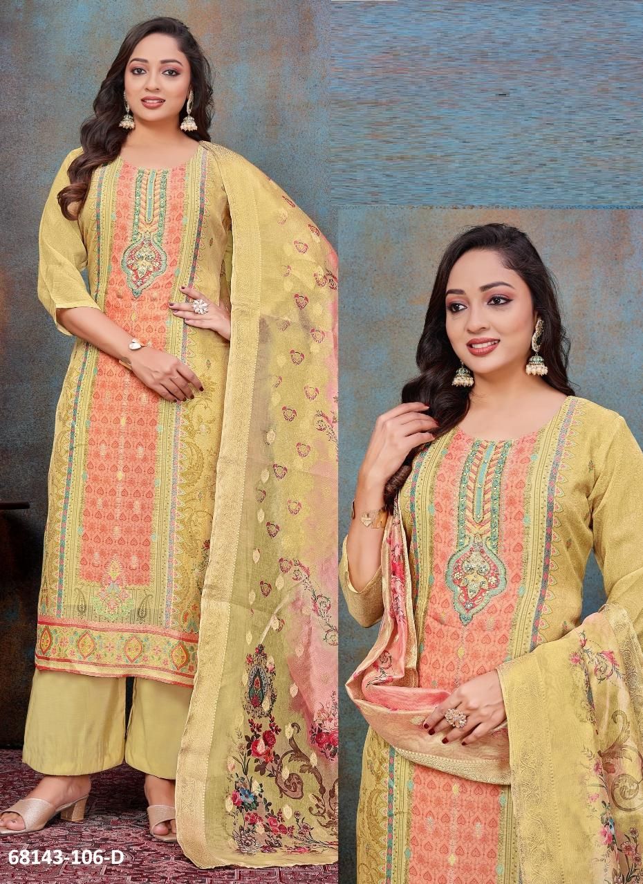 PARROT QUEEN - Catalog # 68143 (Set of 4 SIZE-SETS [Readymade Salwar Suits])