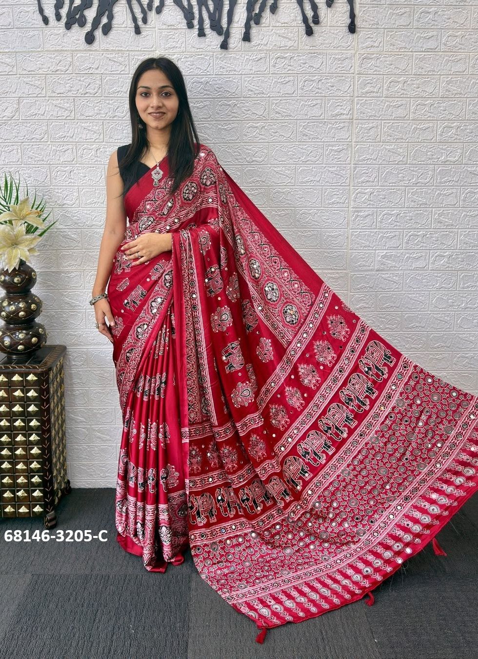 SATIN BREEZE - Catalog # 68146 (Set of 6 Sarees)